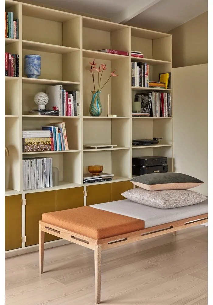 Oranžovo-krémová lavica Amber – Hübsch