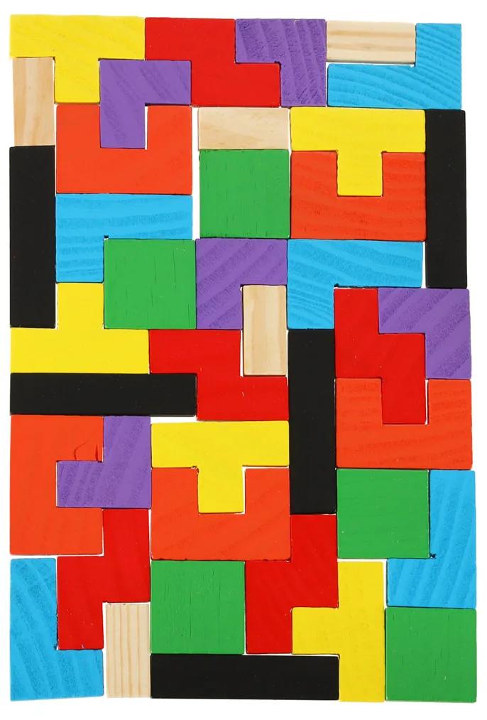 IKO Drevené kocky Tetris – 40 dielikov