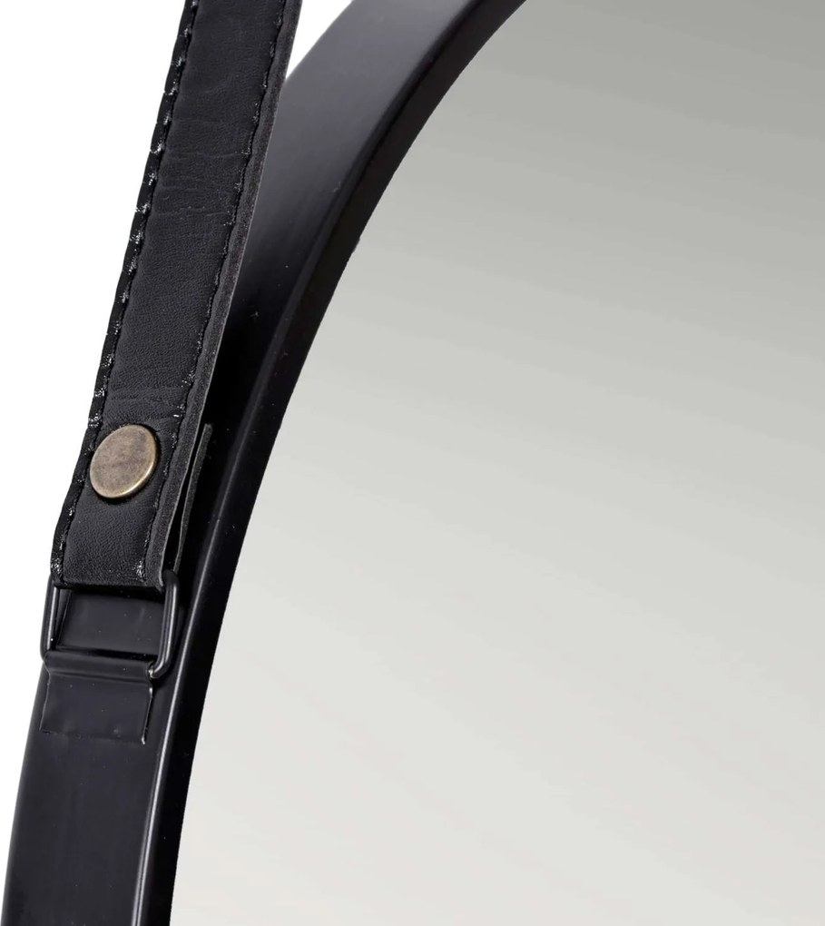 Čierne závesné okrúhle zrkadlo MIRAGE 50 cm