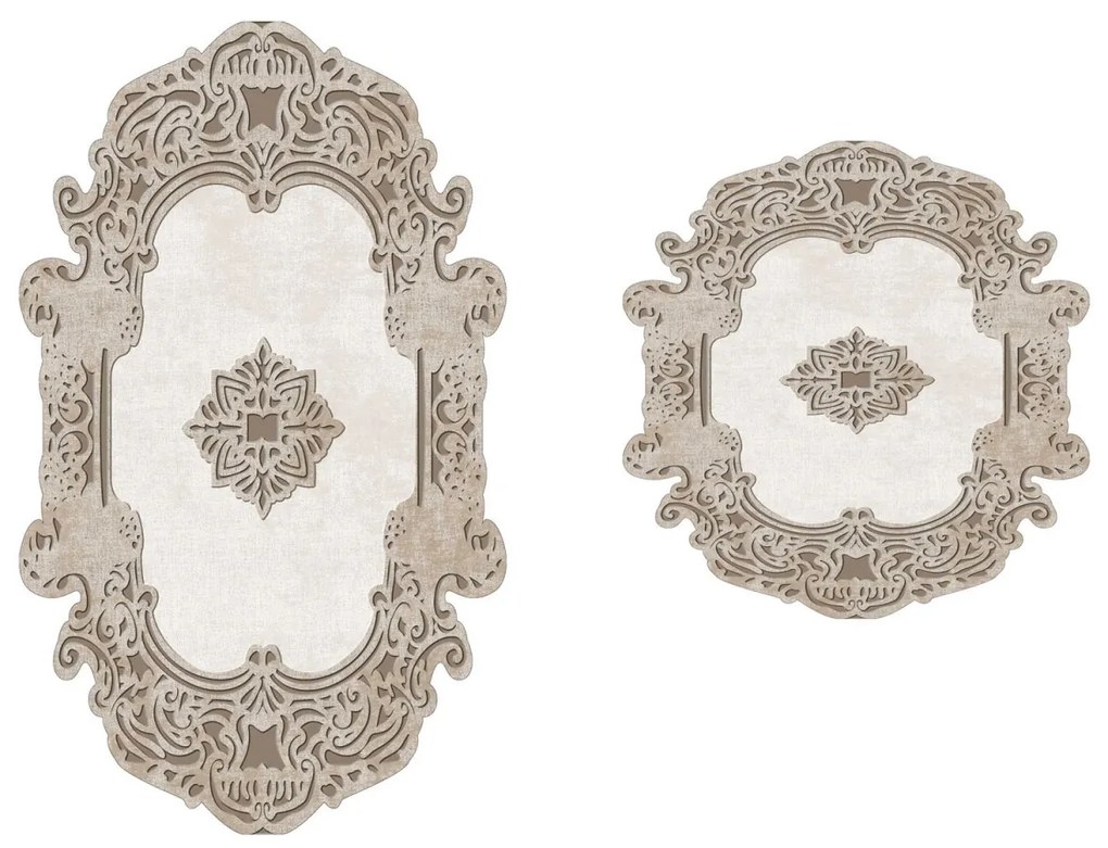 Súprava 2 kusov kúpeľňových predložiek QueensBathroom béžová