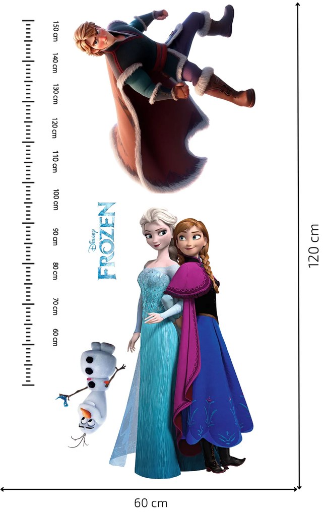 PIPPER. Samolepka na stenu "Detský meter - Elsa a Anna 2"