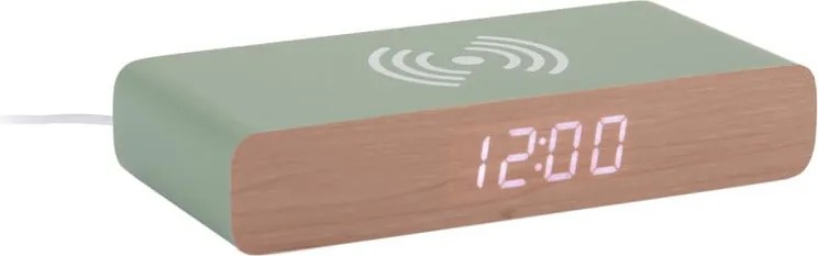 Digitálny budík s bezdrôtovou nabíjačkou Retro Flat LED – Karlsson