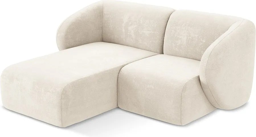 Béžová ženilková rohová pohovka (ľavý roh/s leňoškou) Lani – Makamii