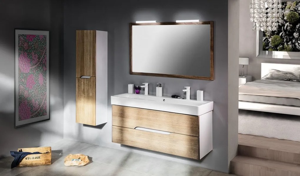 Sapho Sapho, Kúpeľňový set MEDIENA 100, biela matná/biela matná, KSET-046