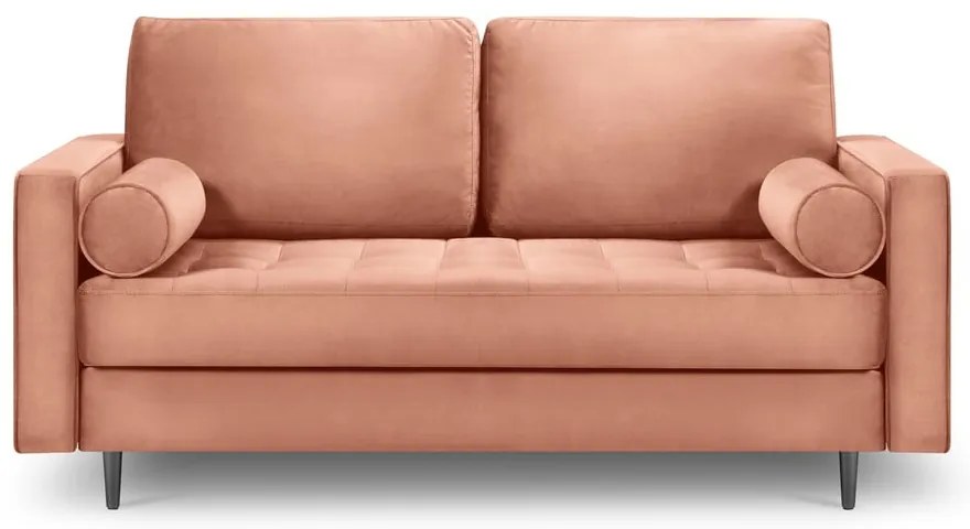 Ružová zamatová pohovka Milo Casa Santo, 174 cm