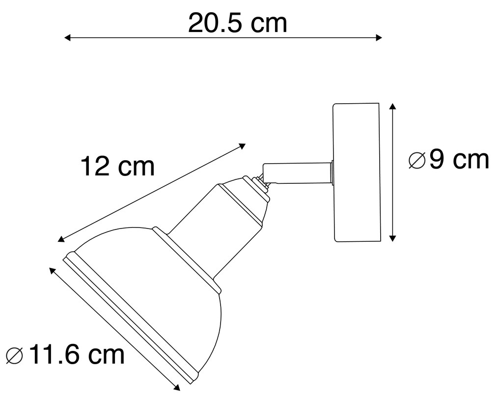 Priemyselná nástenná lampa oceľ - Arti