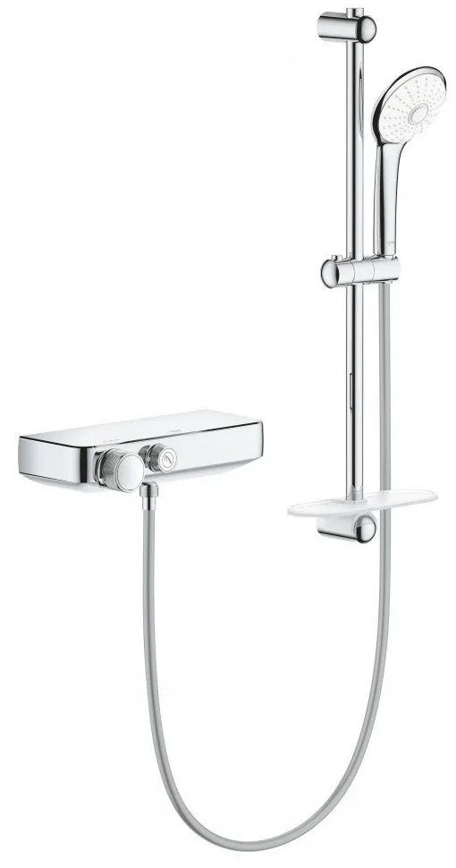 GROHE Grohtherm SmartControl nástenná termostatická sprchová batéria DN 15, so sprchovou súpravou (sprchová tyč 600 mm), chróm, 34720000