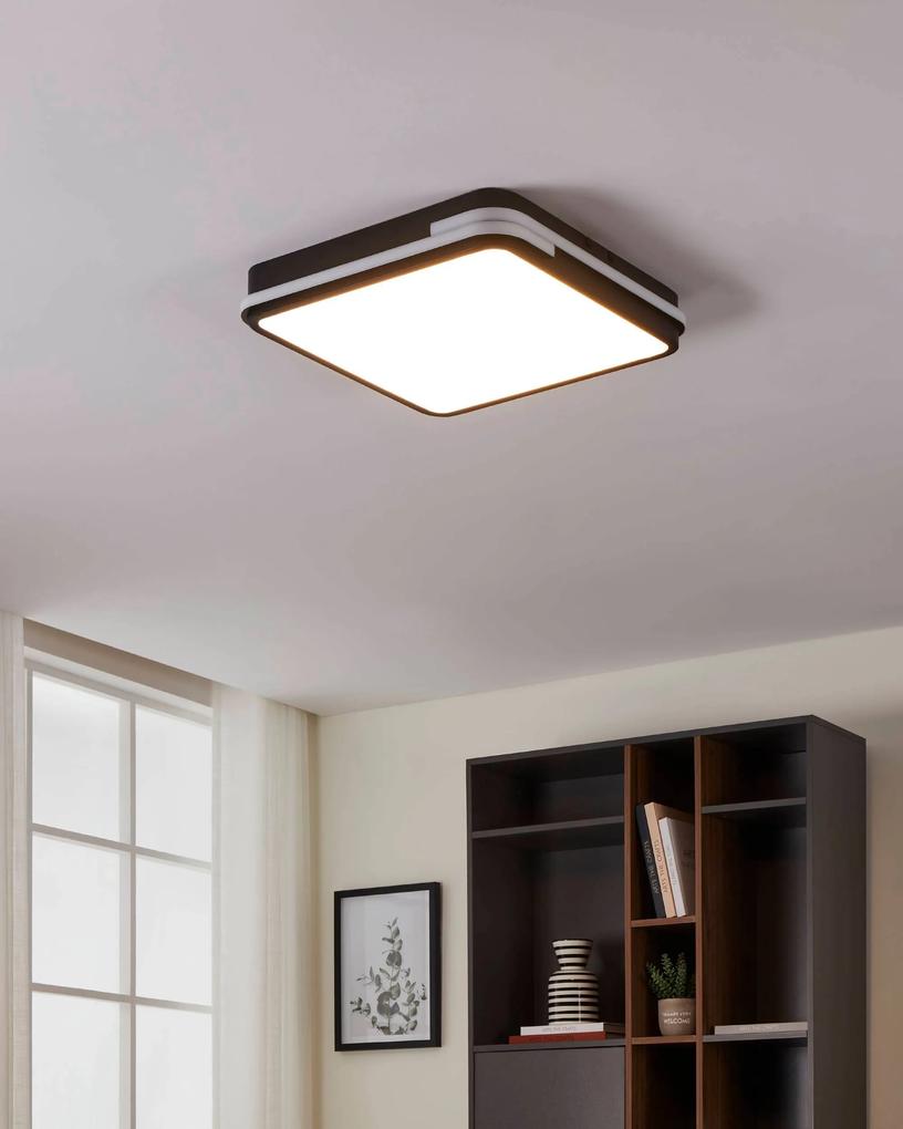 EGLO LED stropné prisadené chytré osvetlenie GENOVESE-Z, 22W, teplá biela-studená biela, RGB, čierne