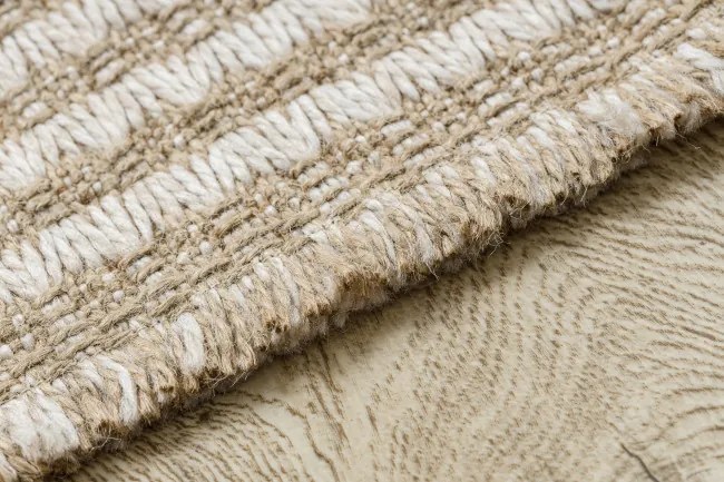 Koberec JUTE 3650 so strapcami krémový / béžový