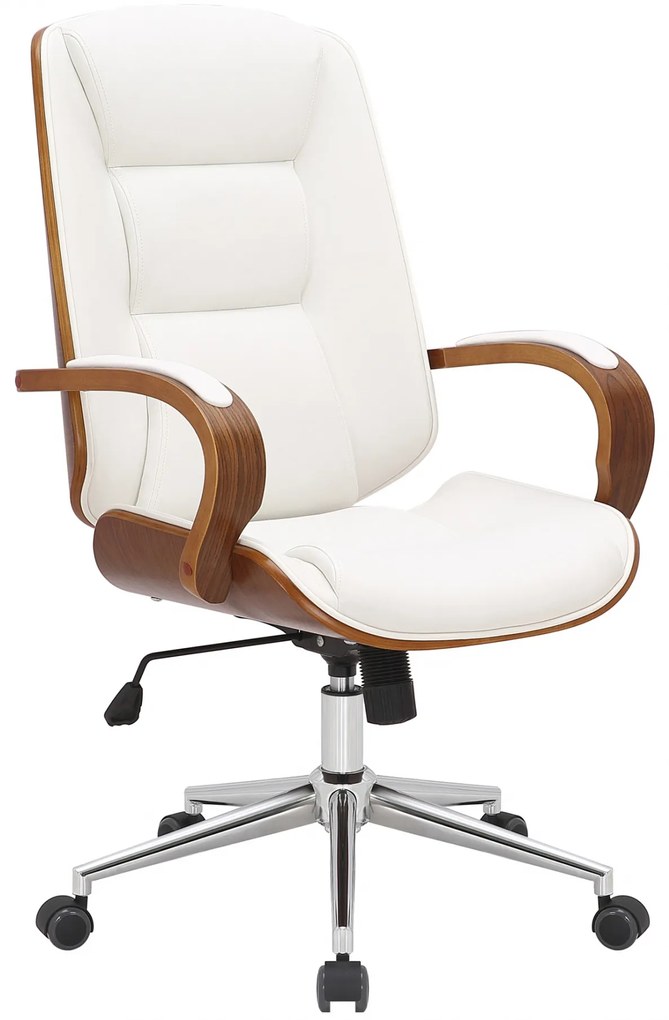 Design-Shop Kancelárska stolička Yankton - Orech / Biela