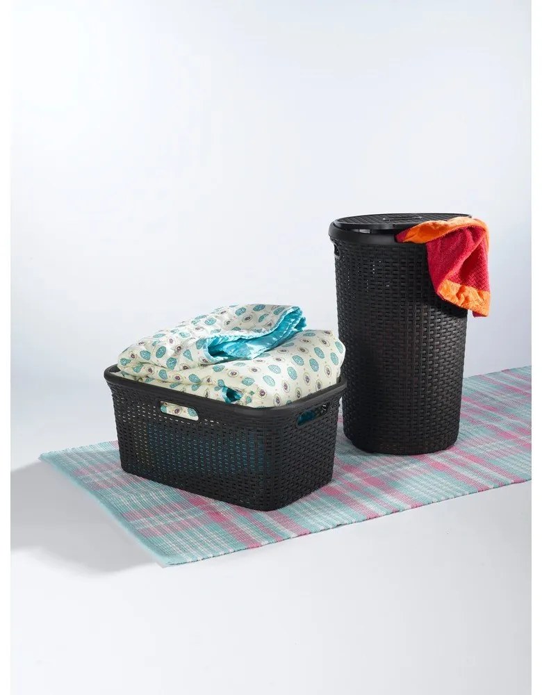 Hnedý kôš na bielizeň Curver Style Basket, 45 l