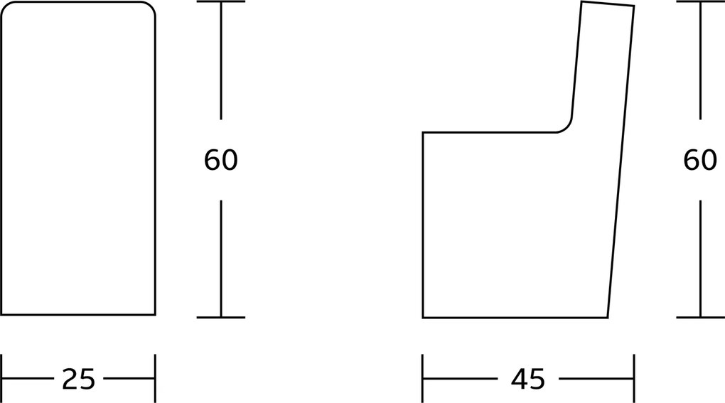 Aqualine Aqualine, háčik hranatý, čierna matná, UN82025B