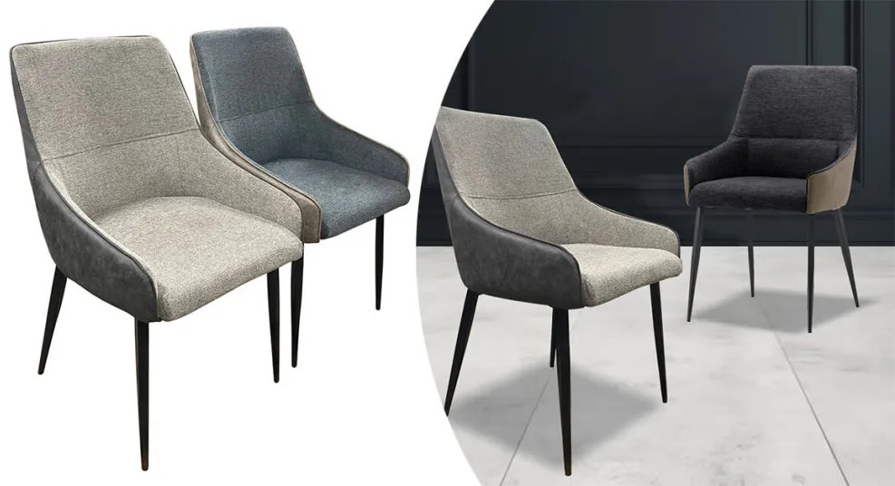 Teddy stoličky s prevrátenými farbami, béžovo-sivá/sivo-béžová, 2 ks