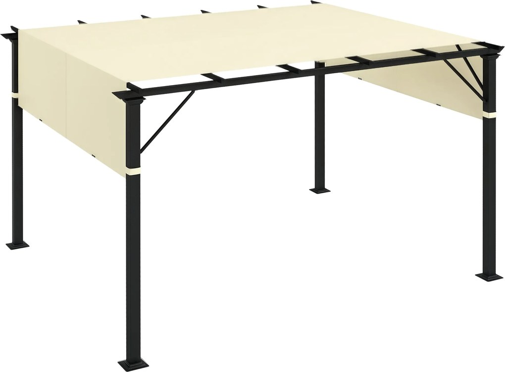 Outsunny Kryt na altánok 3x3m, Polyester 180g/㎡ s vreckami a popruhmi na stĺpy, UV30+, 488x122 cm, Krémová | Aosom