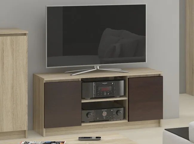 Stolík pod TV RTV 140 2D 1P sonoma / wenge