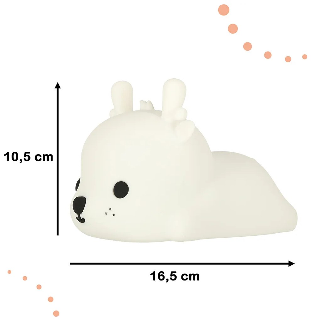 IKO Detská nočná lampička – biely jeleň