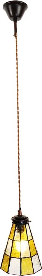 Závěsná lampa Tiffany Hnědá, Bílá 15*115 cm E14/max 1*25W - Ř 15*115 cm E14/max 1*25W