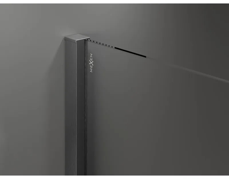 Mexen Velar, posuvné dvere do otvoru typ Walk-In 80 cm, 8mm číre sklo, grafitová matná, 871-080-000-03-66