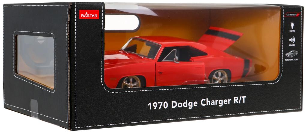 1970 Dodge Charger RT červený model RASTAR 1:16 Auto na diaľkové ovládanie