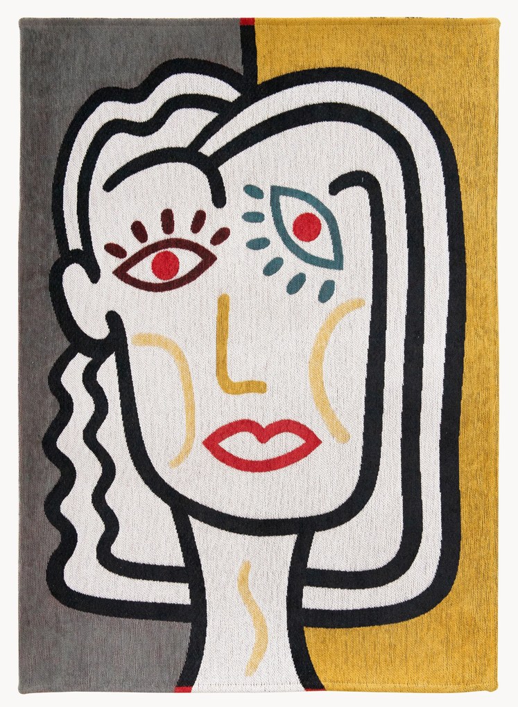 Plocho tkaný žakárový koberec Dora