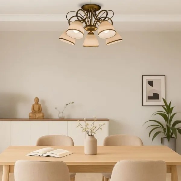 Brilagi - Prisadený luster FRED 5xE27/60W/230V pr. 59 cm zlatý