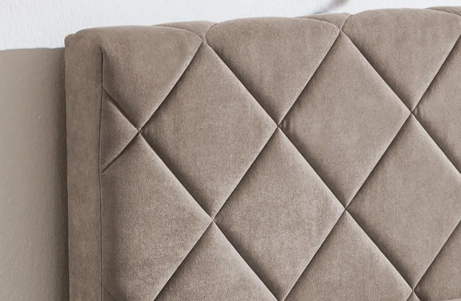 Posteľ Jeff 100x200 cm, svetlohnedá látka