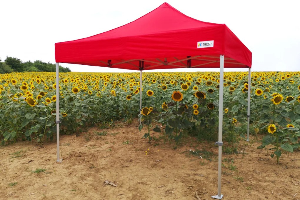 BRIMO Svadobný stan 3x6 m hliníkový – Elegantný a rýchlorozkladací - s 3 stenami - Červená 15