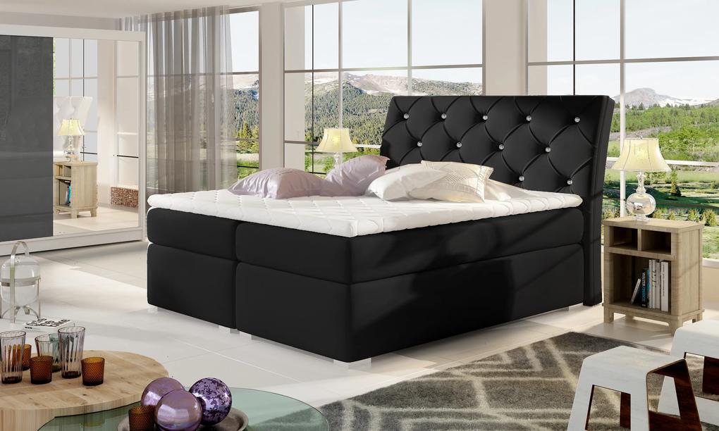 Moderná box spring posteľ Bralin 180x200, čierna