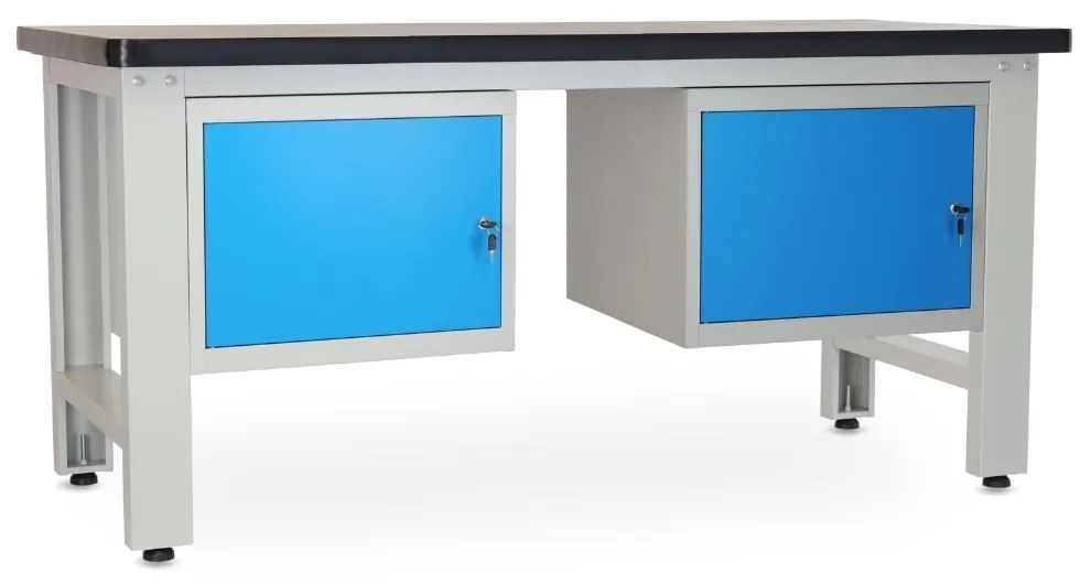 Dielenský stôl Solid MDF-11, 180 cm, 2 závesné boxy, čierna
