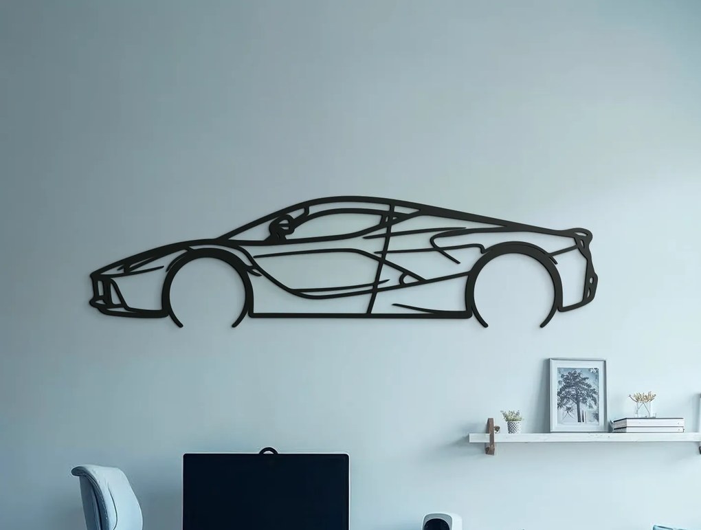 drevko Drevený obraz na stenu 16 LaFerrari Rozmer obrazu: 22 x 86 cm, Farba dekorácie: Čierna