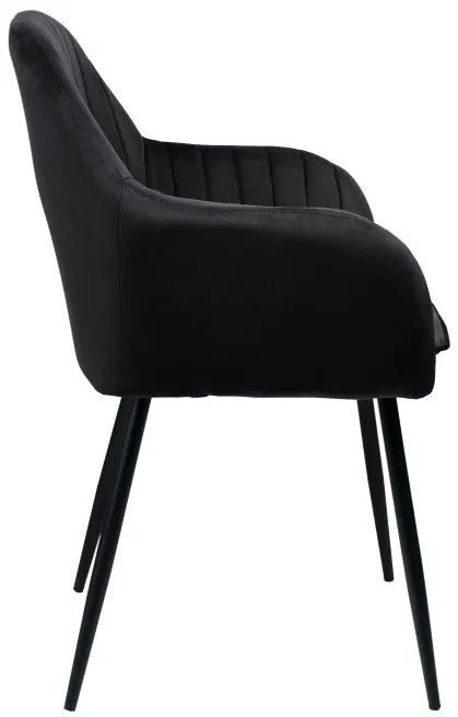 Jedálenská stolička SEVILLA zamatová, čierna