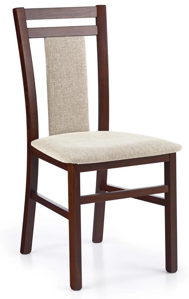 Jedálenská stolička Hubert 8 - tmavý orech / béžová