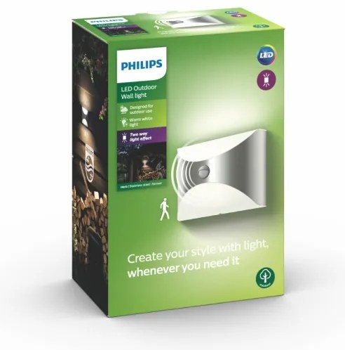 Philips 17299/47/16 - Vonkajšie senzorové svietidlo HERB 1xLED/6W/230V IP44