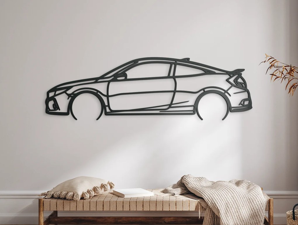 drevko Drevený obraz auta Honda 19 Civic si Rozmer obrazu: 26 x 86 cm, Farba dekorácie: Čierna