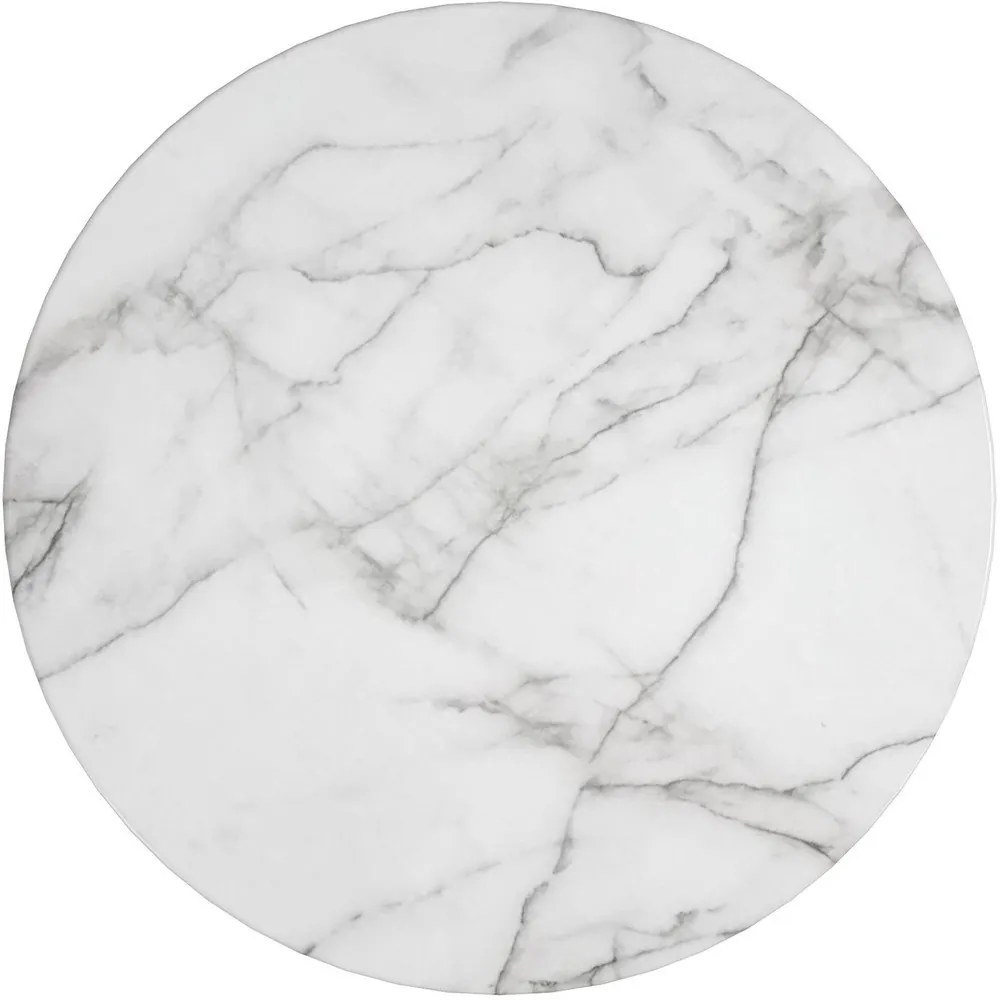 Biely/v zlatej farbe okrúhly konferenčný stolík s doskou v dekore mramoru ø 79 cm Gwyneth – CosmoLiving by Cosmopolitan