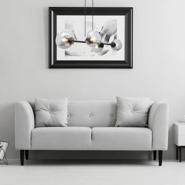 Luster na lanku LATIL 4xE27/60W/230V čierna