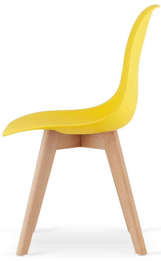 Žltá stolička KITO s bukovými nohami