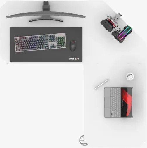 Herný rohový stôl Hero 7.3 biely