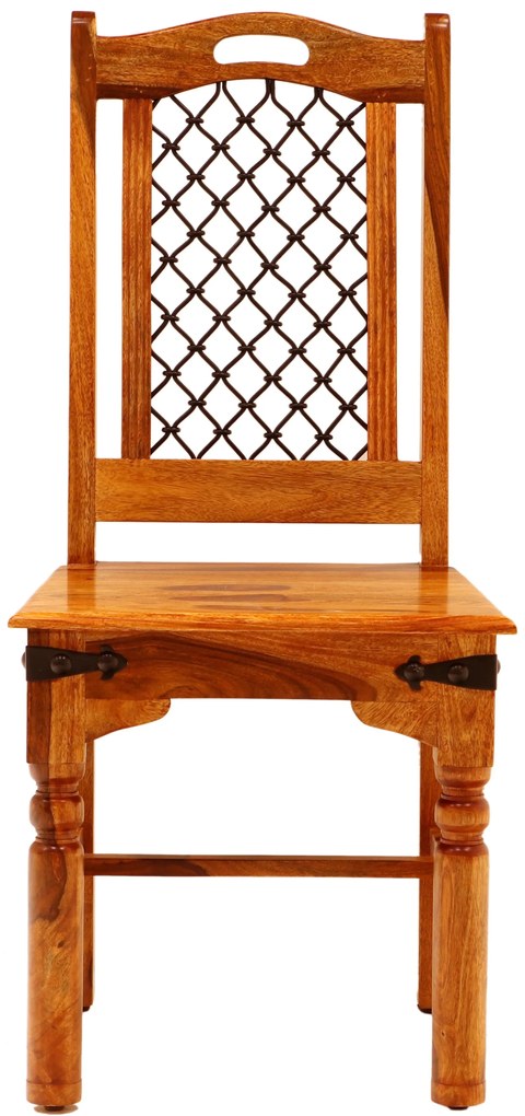furniture-nabytek.cz - Masívna stolička s kovovým výpletom z palisandrového dreva
