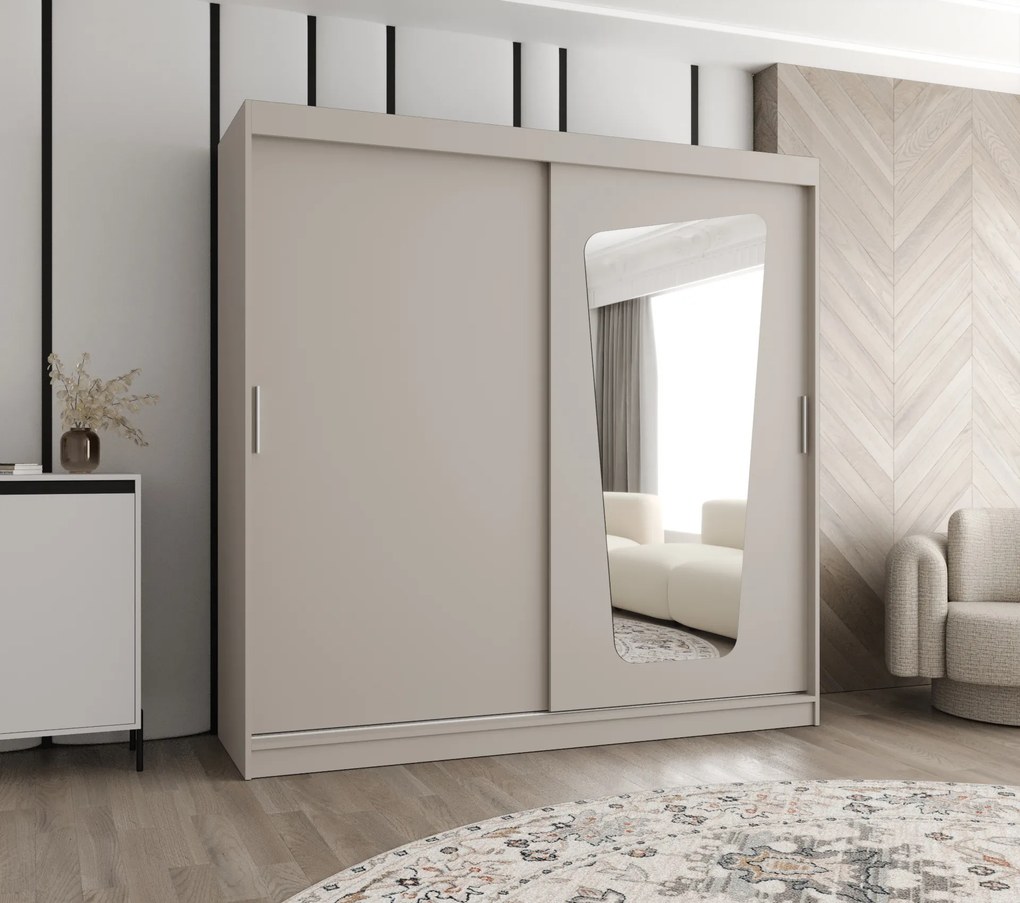 Šatníková skriňa 200 cm Mokka (kašmír). Akcia -50%. Vlastná spoľahlivá doprava až k Vám domov. 1126038