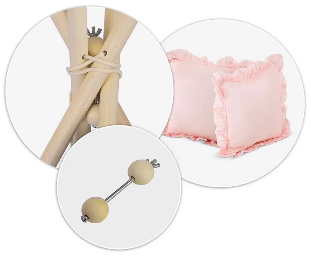 Detský stan típí Nukido NK-406 - svetloružový