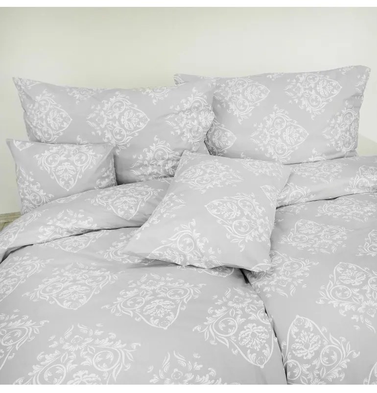 Flanelové obliečky Atény sivé EMI, Vankúš 40x40