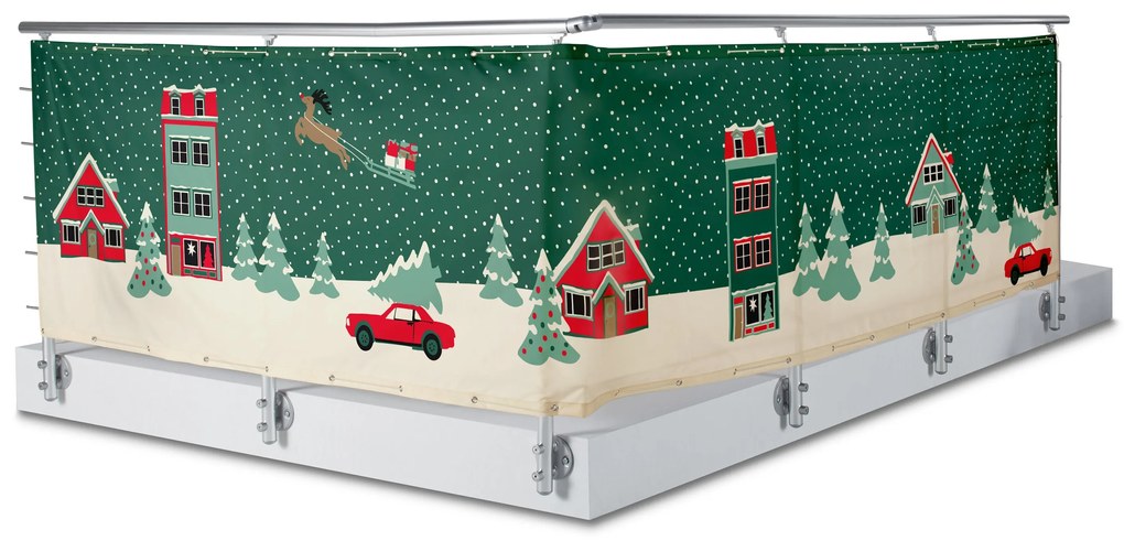 Balkónová clona s vianočnou potlačou