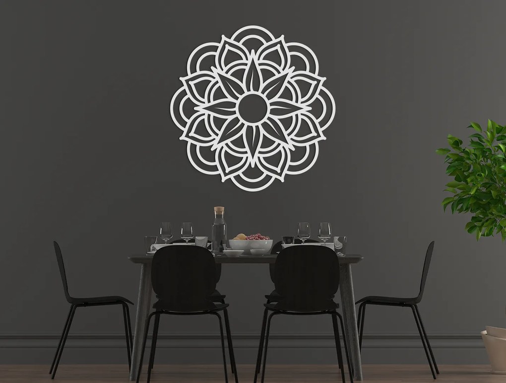 drevko 3D drevená mandala Kvet Rozmer obrazu: 44,5 x 44,5 cm, Farba dekorácie: Čierna