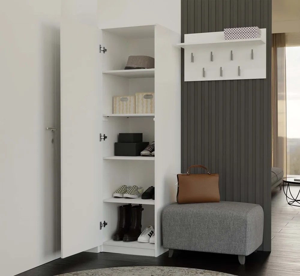 Šatníková skriňa Malwa 50 cm so zrkadlom biela