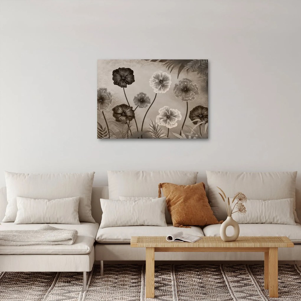 Obraz - Kreslené kvety (70x50 cm)