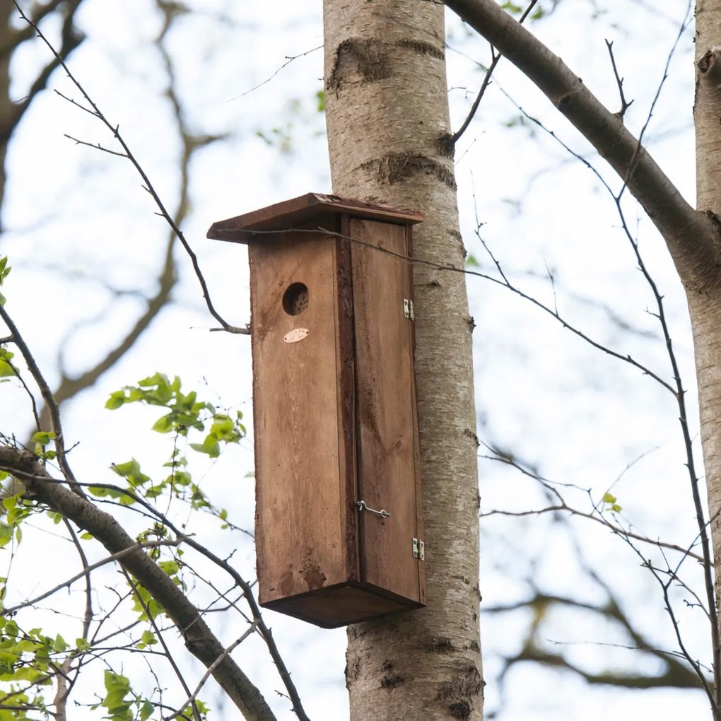 Búdka pre ďatľa Smart, 53,5x18x22 cm, drevo, hnedá