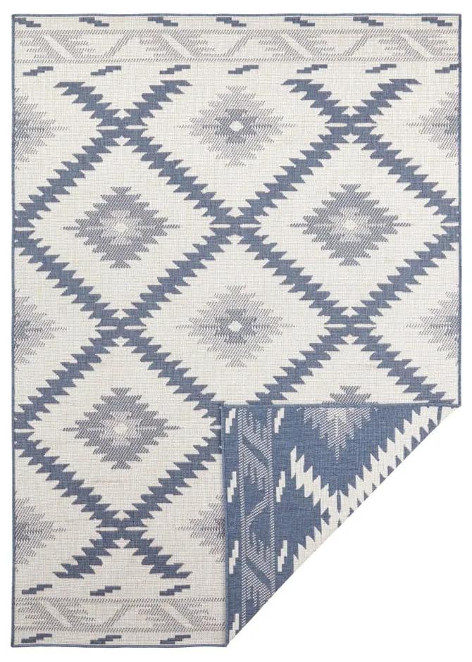 Modro-krémový vonkajší koberec NORTHRUGS Malibu, 170 x 120 cm