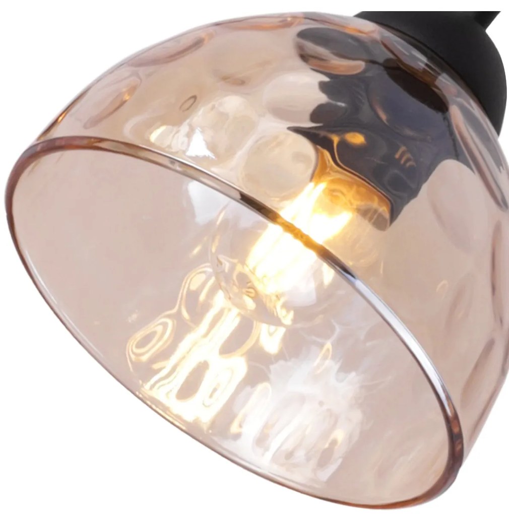 Závesné svietidlo Venice Spider, 4x medové sklenené tienidlo