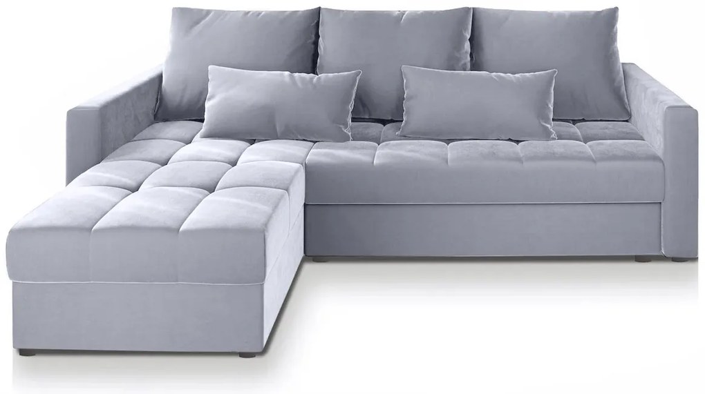 Svetlo sivá rozkladacia rohová pohovka ZENOVA 220x140 cm, obojstranná